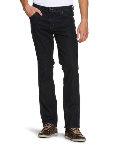 Nuevos pantalones vaqueros elásticos Wrangler Texas de ajuste regular para hombre azul oscuro negro - Imagen 1 de 3