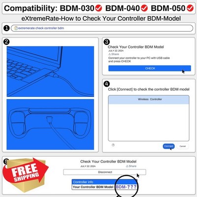 eXtremeRate PS5 Metal Buttons Remap Kit BDM-030/040/050