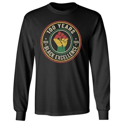 100 Years Black Excellence 1926-2026 - Black History Long Sleeve T-Shirt