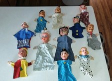 11 - Punch  Judy Mr. Rogers Neighborhood Rubber Head Hand Puppets lot C