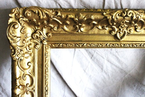 ANTIQUE FITS 7 X 9 WOOD PICTURE FRAME VICTORIAN BAROQUE ORNATE GOLD GILT DEEP - Picture 17 of 23