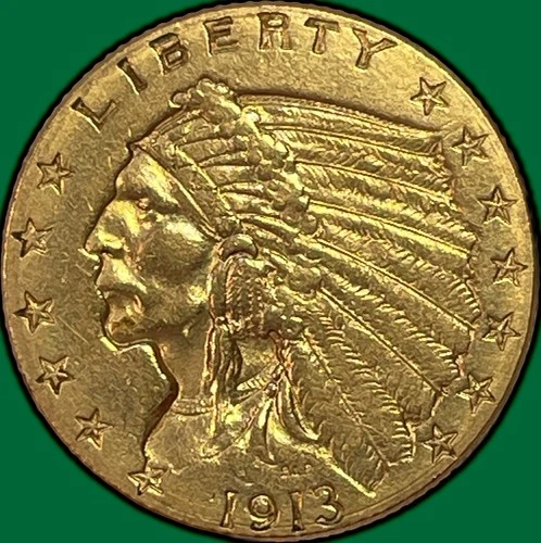 1913 Indian Quarter Eagle — photo from the most recent tracked eBay sale