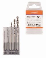 Projahn Sortiment Metall Spiralbohrer HSS-G Mit 6-Kant-Schaft 2-6 Mm 5-Teilig