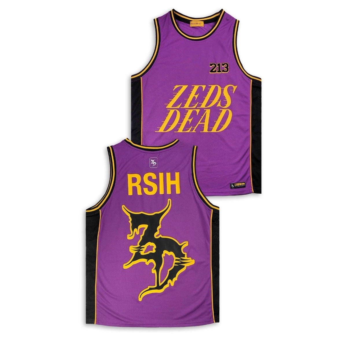 Zeds Dead Basketball Jersey Men's Sz Large LA LA Land Purple Gold