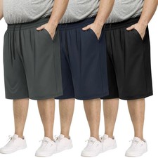 3 Pack Big and Tall Mens Gym Shorts - Basketb...