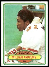 William Andrews RC 1980 Topps #73 Atlanta Falcons