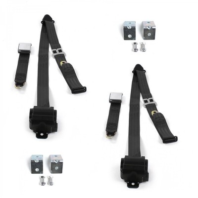 AMC AMX 1967 - 1974 Airplane 3pt BK Seat Kit w/Brackets-2 Belts