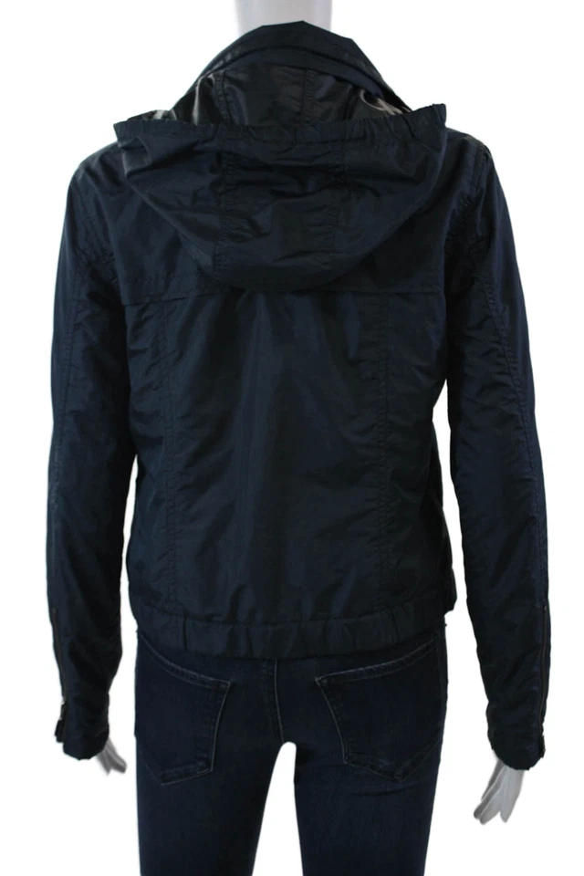 Chaqueta de lluvia Athleta para mujer manga larga con cremallera azul talla XS Foto 4 de 4