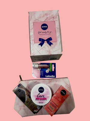 NIVEA Set, Geschenkset mit Pink Marble Kulturtasche