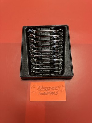 Snap On 10 Stck. 12-Punkt metrisch Flankenantrieb kurz Kombination Schraubenschlüssel Set OEXSM710B.