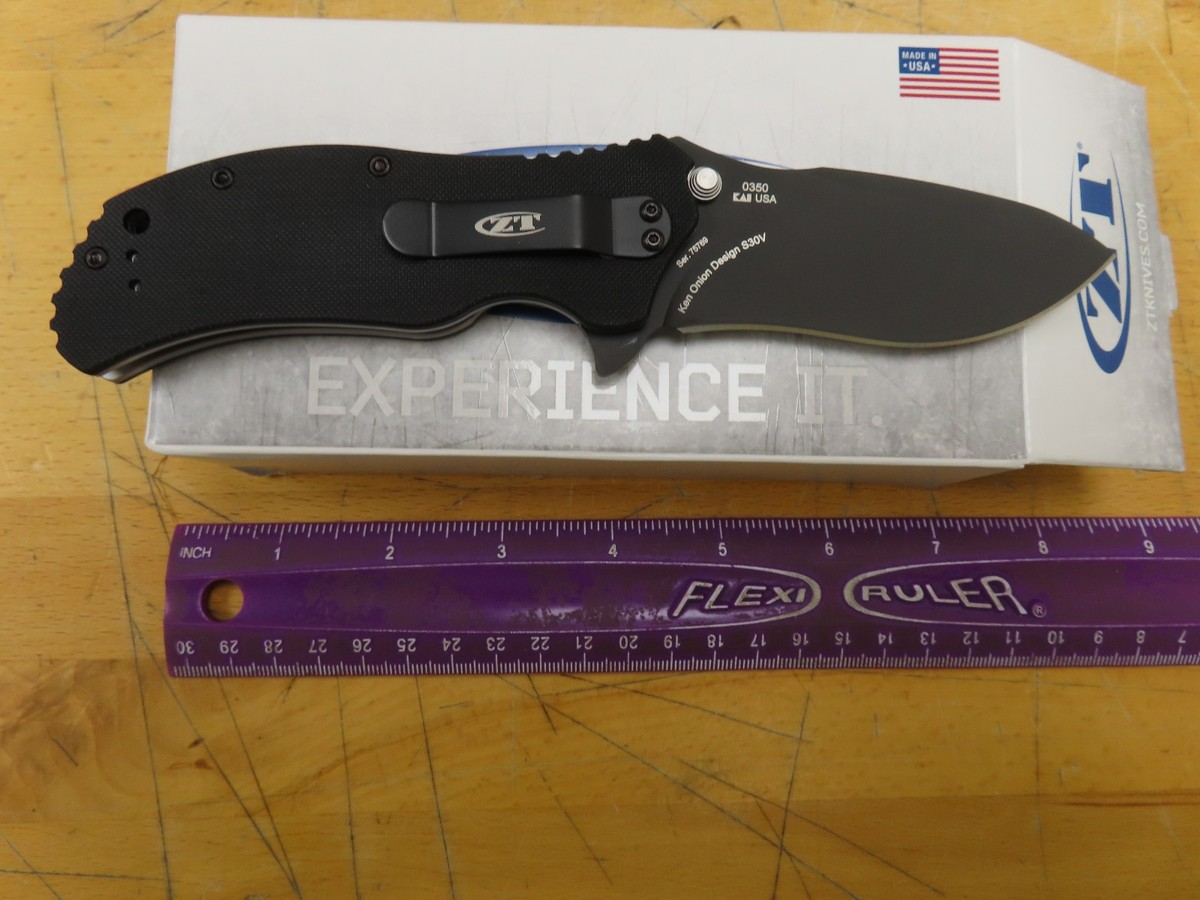 Zero Tolerance (ZT), 0350, Black, Ken Onion, G-10, S30V, EDC 