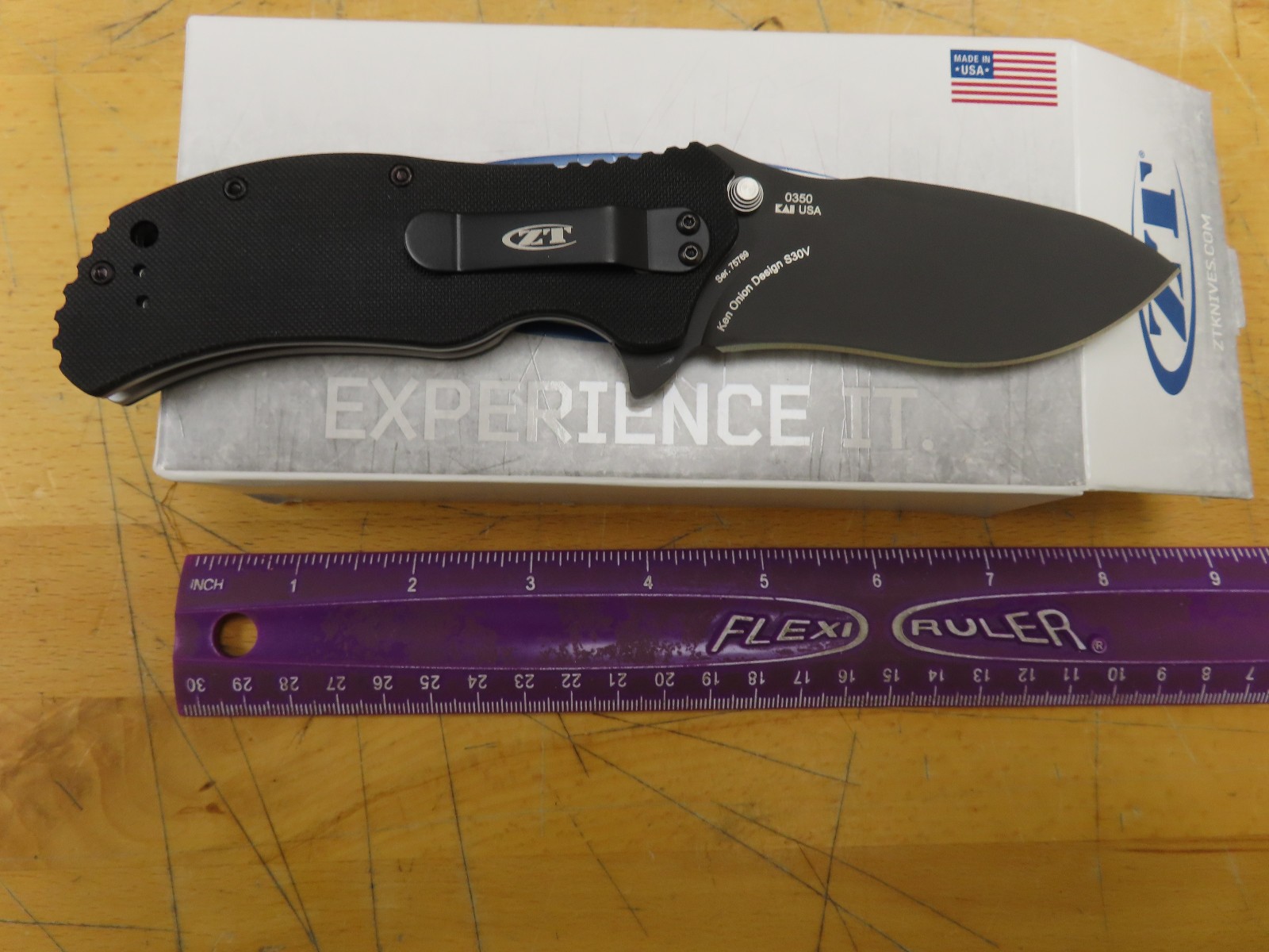 Zero Tolerance (ZT), 0350,  Black, Ken Onion, G-10, S30V, EDC Pocket Knife (USA)