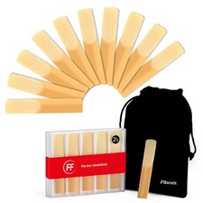 10 Pack Bb Clarinet Reeds Strength 2.5    Natural Cane Light Brown