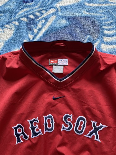 Neu ohne Etikett Vintage Nike Boston Red Sox Windbreaker Herren L Pullover Center Swoosh MLB - Bild 2 von 7