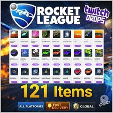 Rocket League Twitch Drops - 121 Items - Wheels + Explosions + 48 Packs + MORE