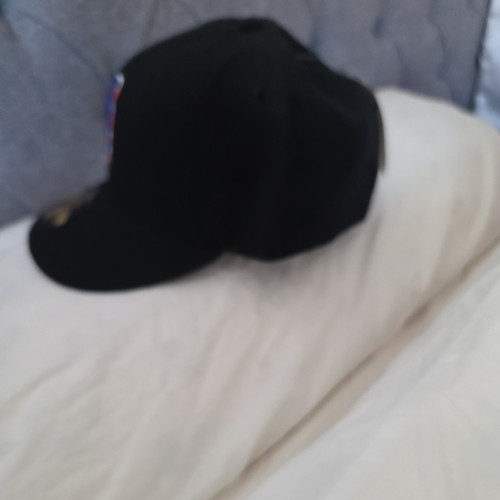 New Era New York Mets On-Field 59FIFTY Fitted Cap Hat - 7 3/8 ALL BLACK VERSION - Picture 9 of 10
