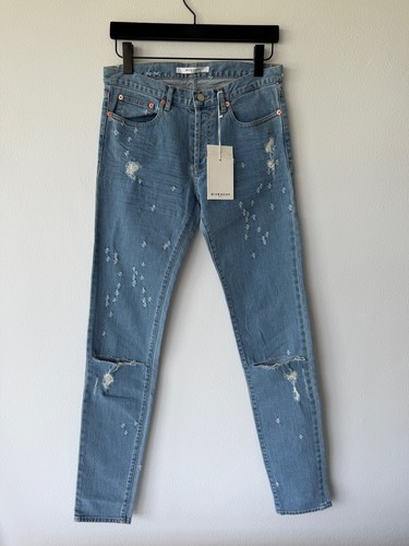 new Givenchy mens denim jeans blue distressed 29 podium