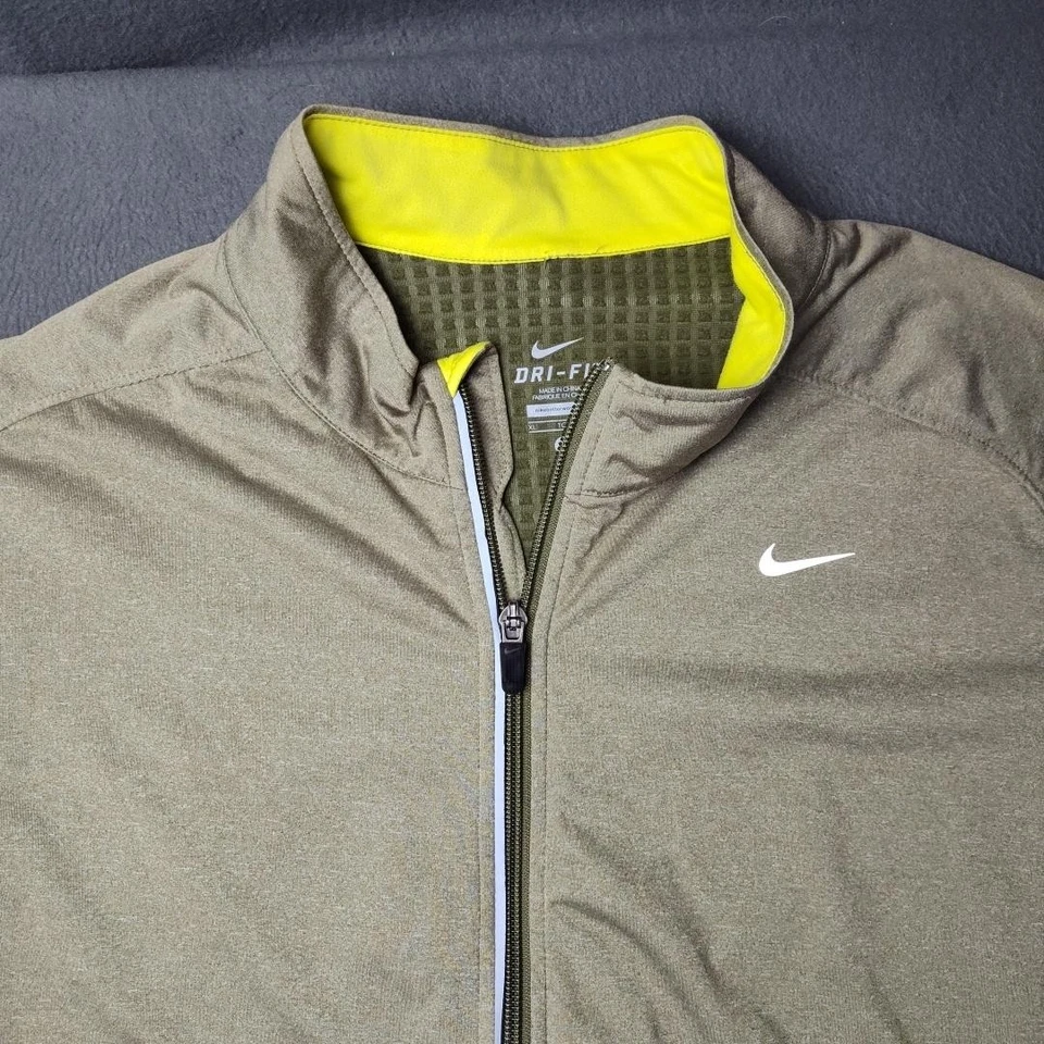 Nike Dri-FIT Jacket Mens XL Green Gray Full Zip Running Reflective 439111-202 - Image 3 of 4