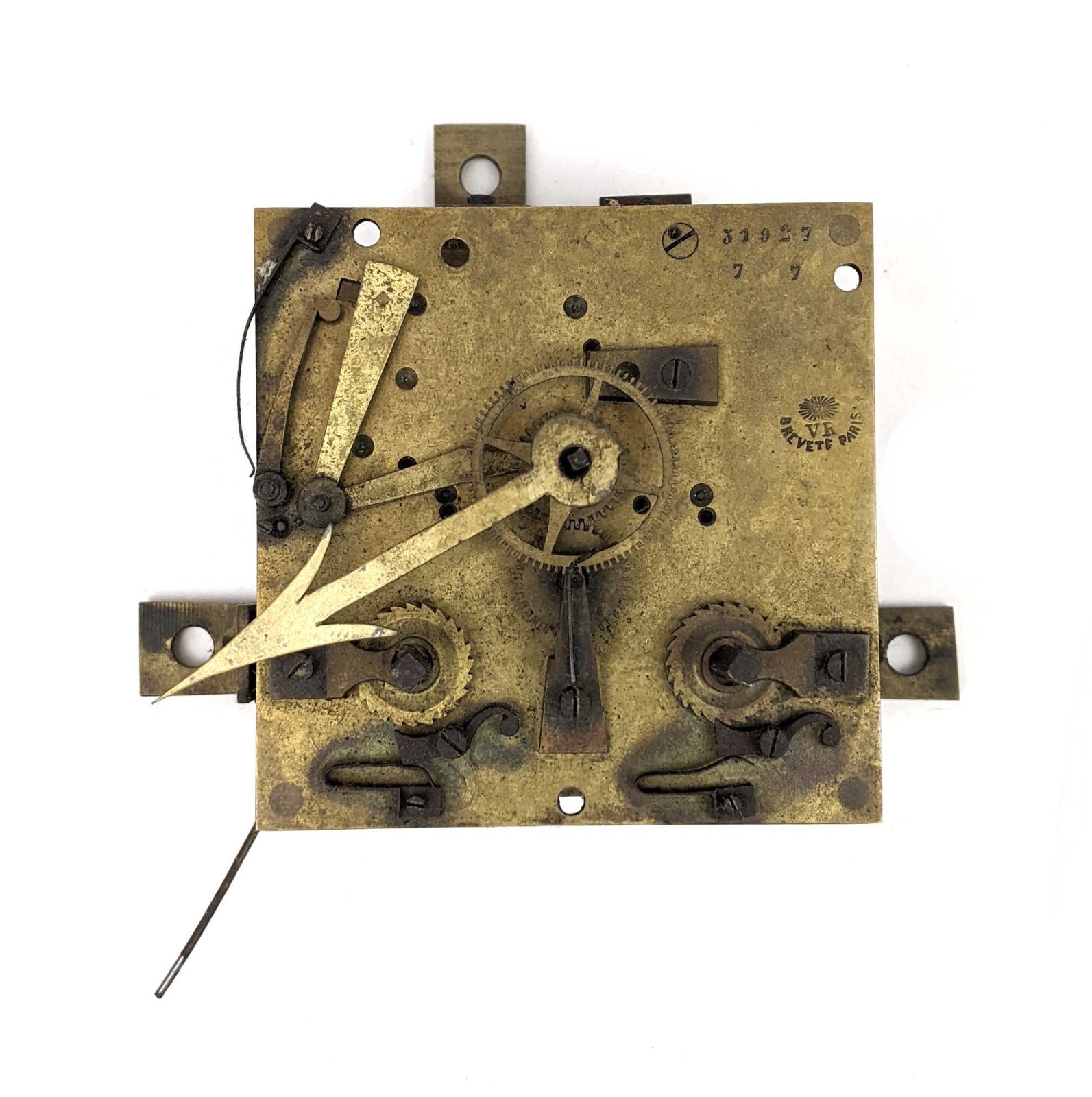 Antique Japy Freres French Clock Movement Brass Hour Hand Parts Repair ...