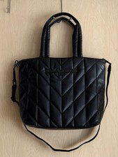 KARL LAGERFELD PARIS Maybelle Large Logo Quilted Tote Black