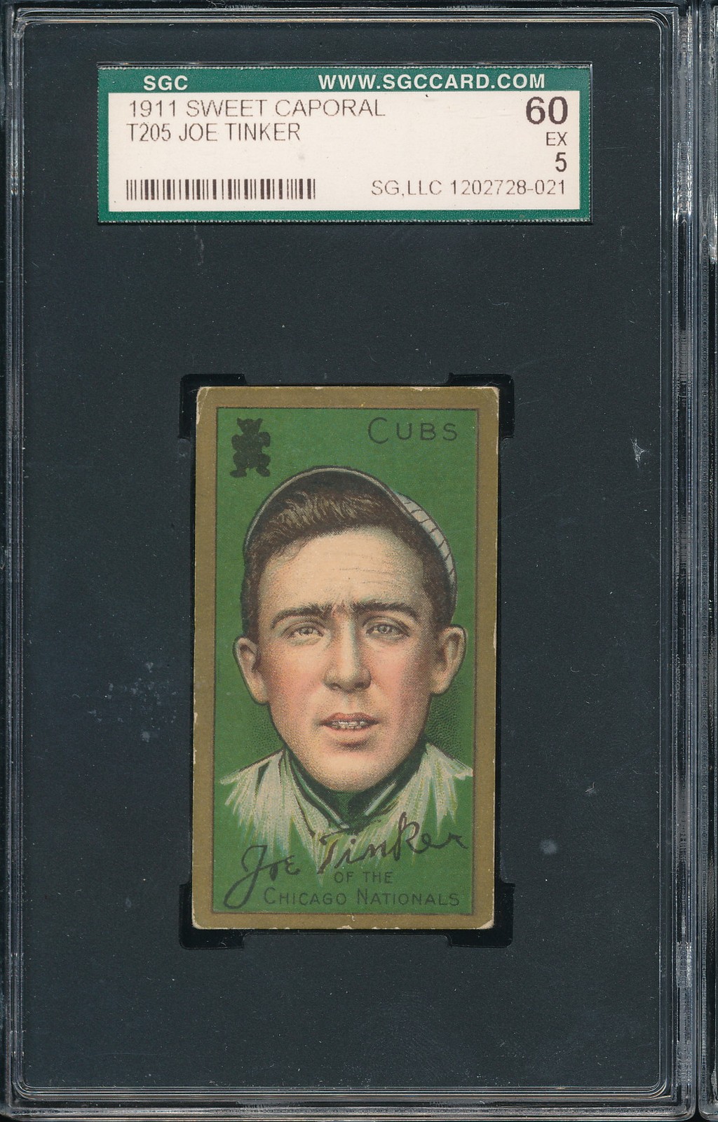 T205 Sweet Caporal Gold Border Joe Tinker SGC 5 - Cubs HOF