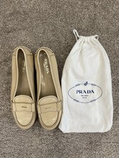 Prada Patent Leather Scalloped Accent Loafers
