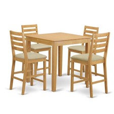 PBCF5-OAK-C 5 PC counter height Table and chair set - counter height Table...