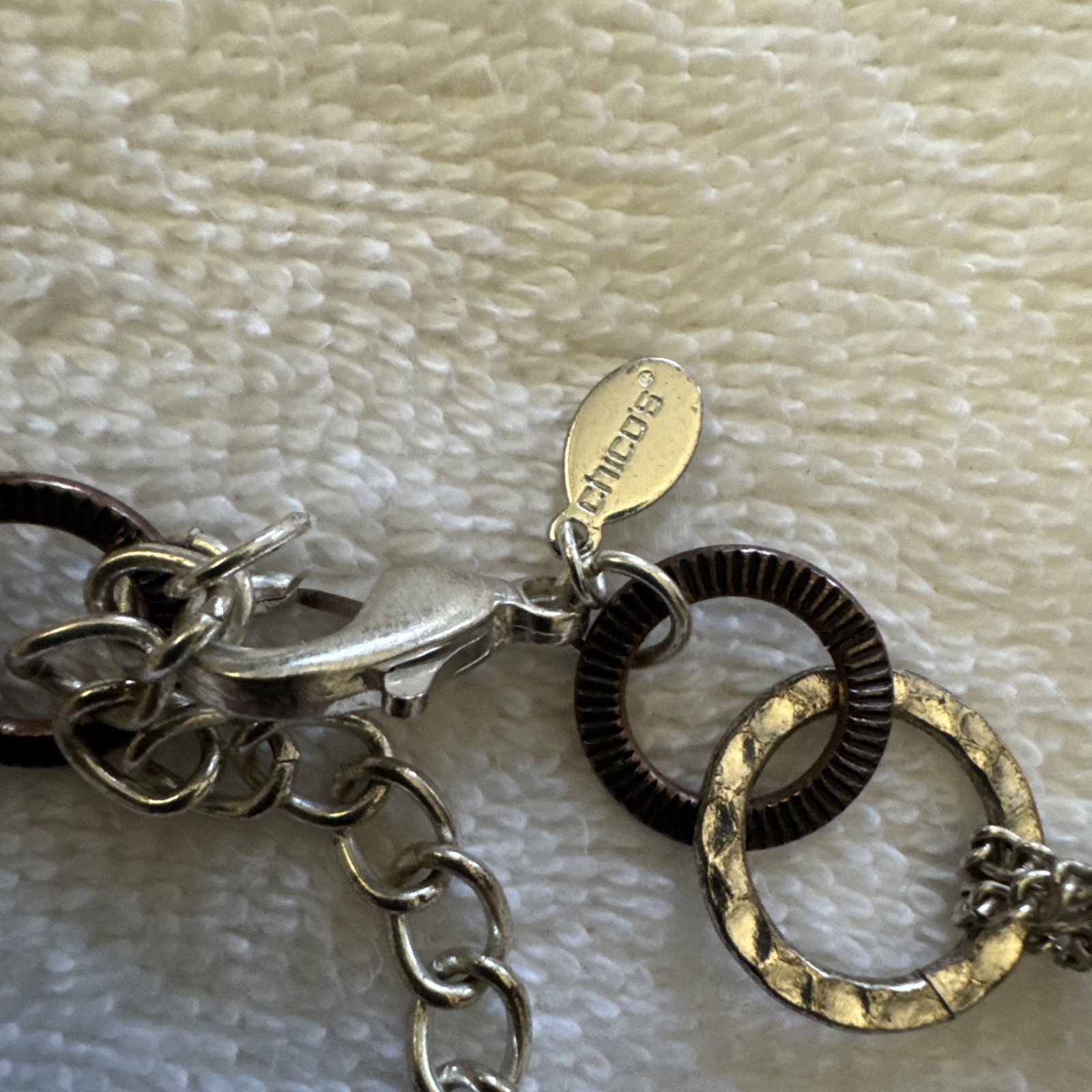 Chico's Multi-Strand Silver Tone Multiple Pendant… - image 1