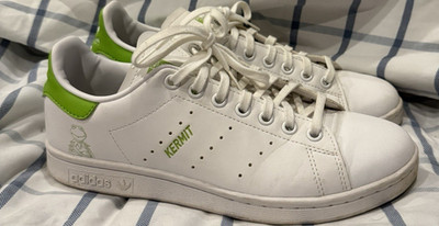 adidas Stan Smith Kermit Sneaker US 6.5 White Green Leather Teens Kermit Logo