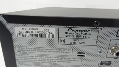 Pioneer BDP-51FD Blu-Ray Player for sale online | eBay