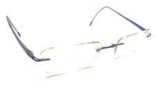 Silhouette 7619 40 6055 Titanium Blue Rimless Eyeglasses Frames 53-21 150 Unisex