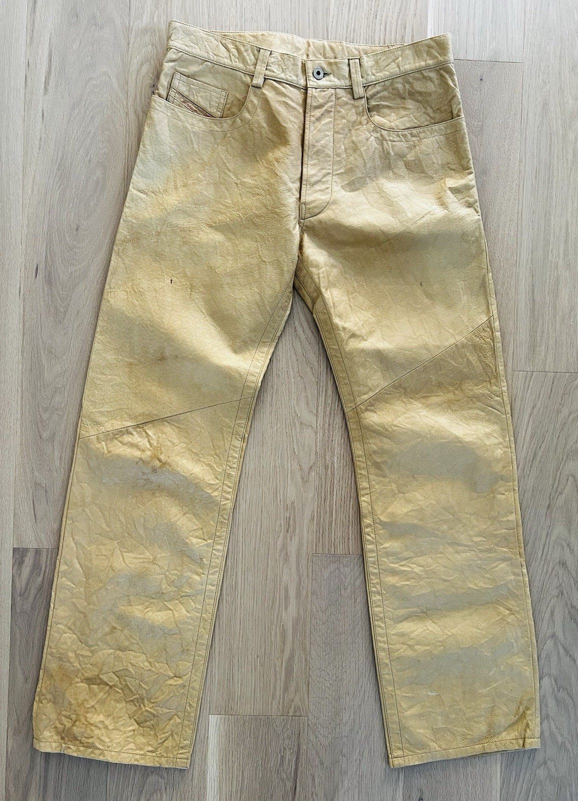 Vintage Y2k Diesel Industry Denim Division 100% Leather 5 Pocket Pants 32x32