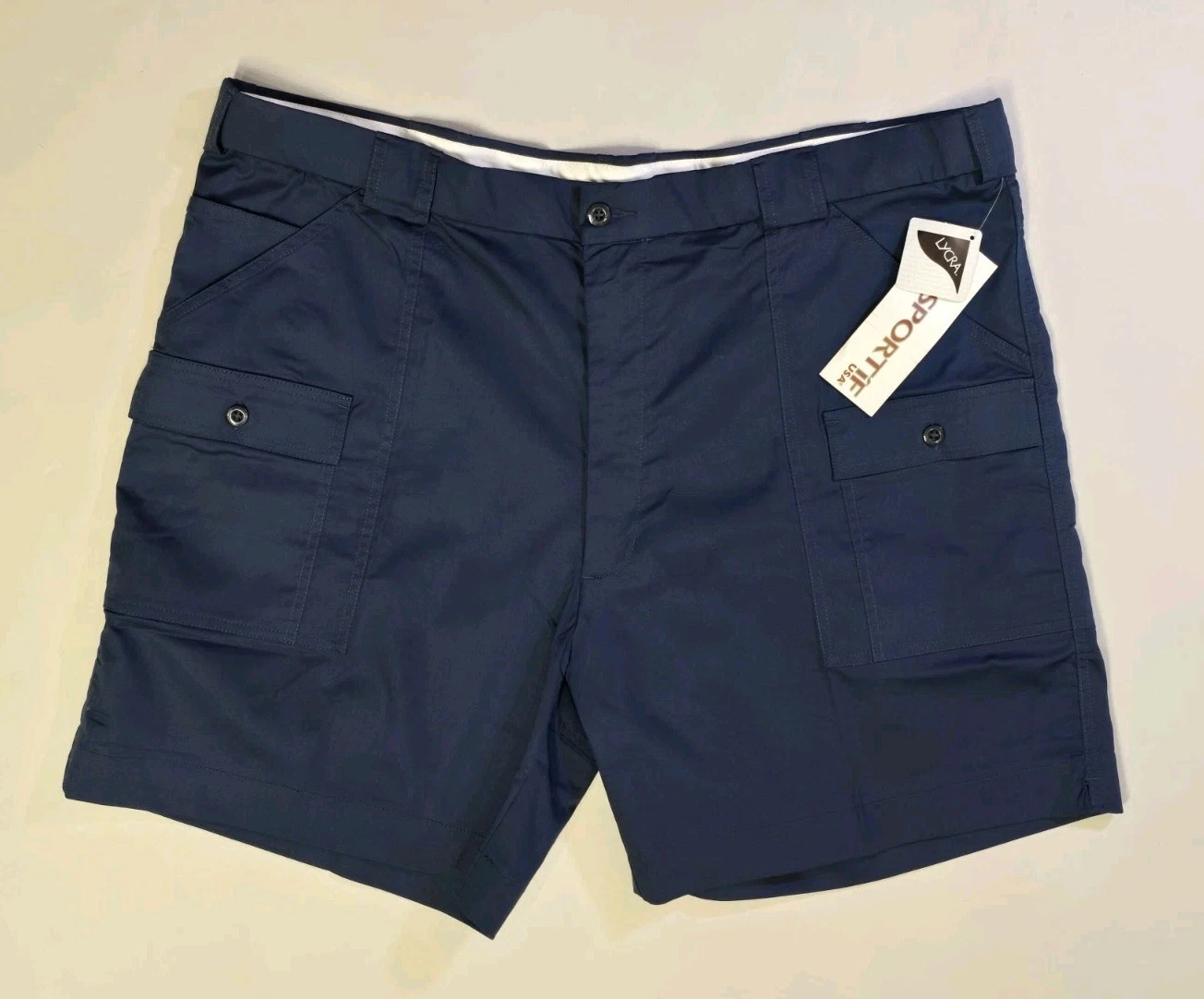NEW Sportif USA vintage Navy Blue Hatteras 618162 7 pocket Mens 44 cargo short