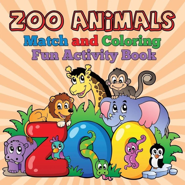 Zoo Animals - Match And Coloring Fun Activity Book Baby Taschenbuch Englisch-image