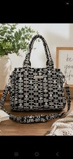 JuJuBe Black  White Diaper Bag/ Purse, Zip Closure, Detachable Strap.