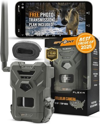 SPYPOINT Flex-M 28MP Cellular Trail Cameras No Wi-Fi Needed, GPS - 1 Pack 