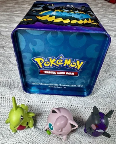 Wicked Cool Toys Pokémon Larvitar Jigglypuff Morpeko Mini Figurines with Tin