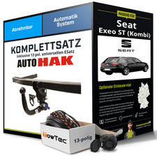 Für SEAT Exeo ST Typ 3R5 Anhängerkupplung abnehmbar +eSatz 13pol uni. 09- NEU