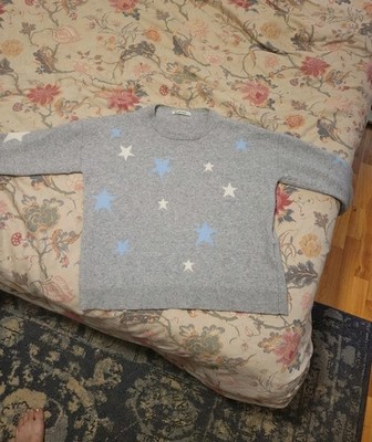 Woolovers Size Medium Merino And Cashmere Sweater With Stars