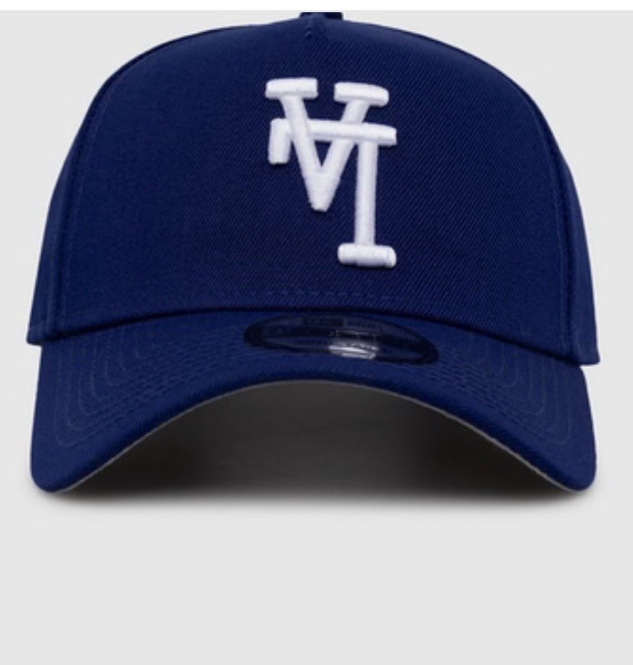 Upside-Down LA Dodgers Snapback Hat Blue New Era Authentic Grey