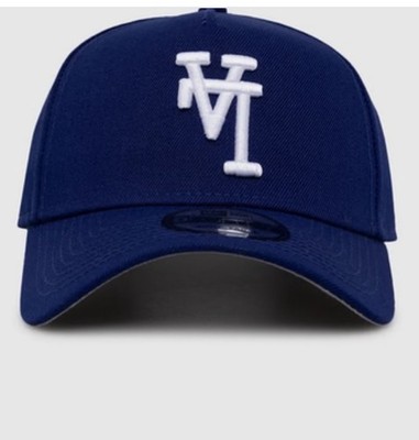Upside-Down LA Dodgers Snapback Hat Blue New Era Authentic Grey