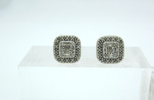 BEAUTIFUL LADIES 10K YELLOW GOLD DIAMOND CLUSTER EARRINGS   1.6G