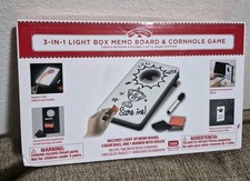 Cornhole Game Memo Board 3 in 1 Light Up LED Box by Holiday Time NEW