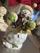 Cute Frosty the Snowman Figure with String of Christmas Lights