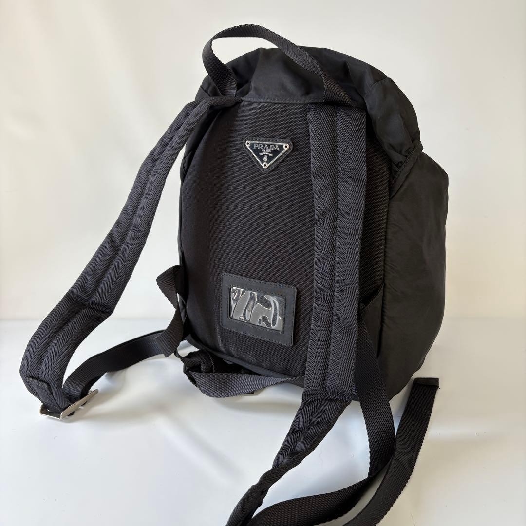 PRADA Tessuto Triangle Logo Black Backpack Daypack - image 2
