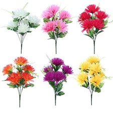 Artificial Silk Chrysanthemum Flowers for Wedding Valentines Memorial Graveside 