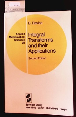 Integral transforms and their applications. Davies, Brian: