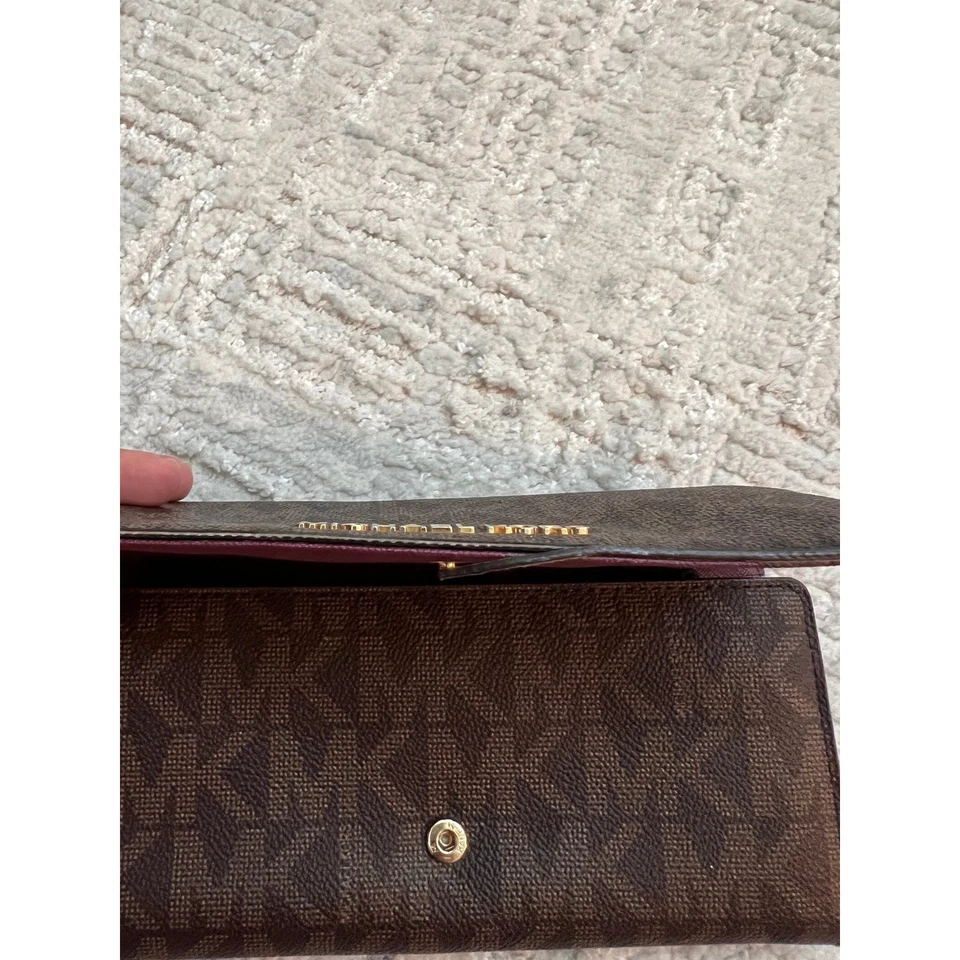 Michael Kors 钱包 棕色 签名 Monogram 标志 双折卡片夹 手包 — 第 3/4 张图片