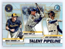 2020 Bowman Corey Ray / Jake Gatewood / Brice Turang Chrome Talent Pipeline
