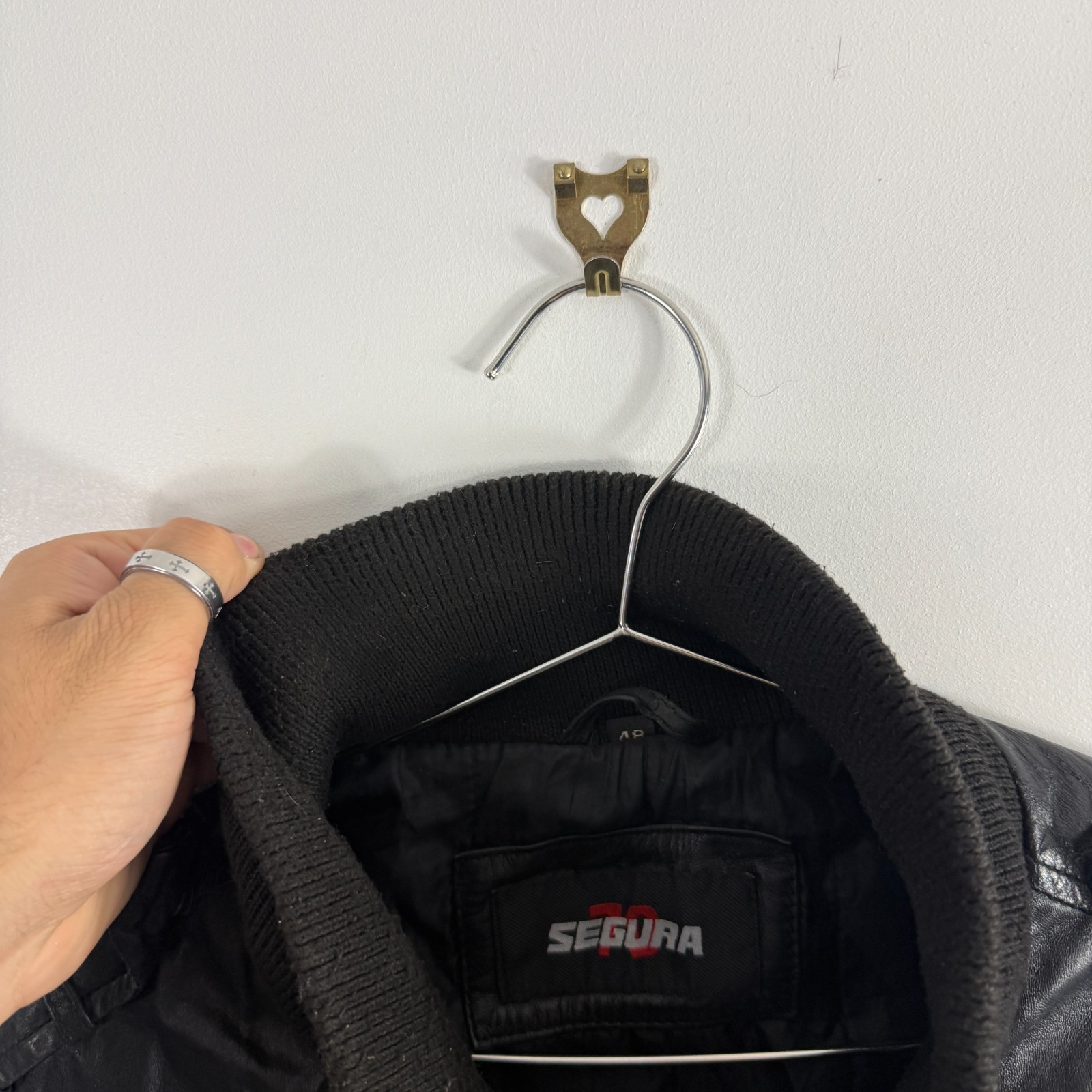 Vintage Segura 70 90's Black Lamb Nappa Size 48 / Small Leather Bomber Jacket image 4